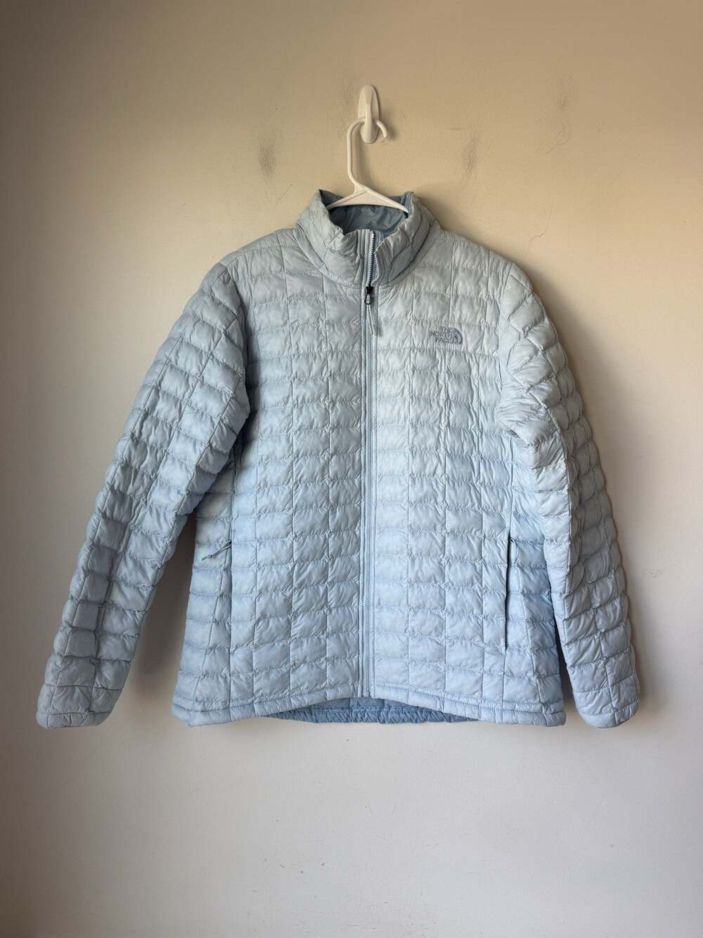 The North Face Thermoball Womens Insulated Jacket Sky Blue Quilted Full Zip M